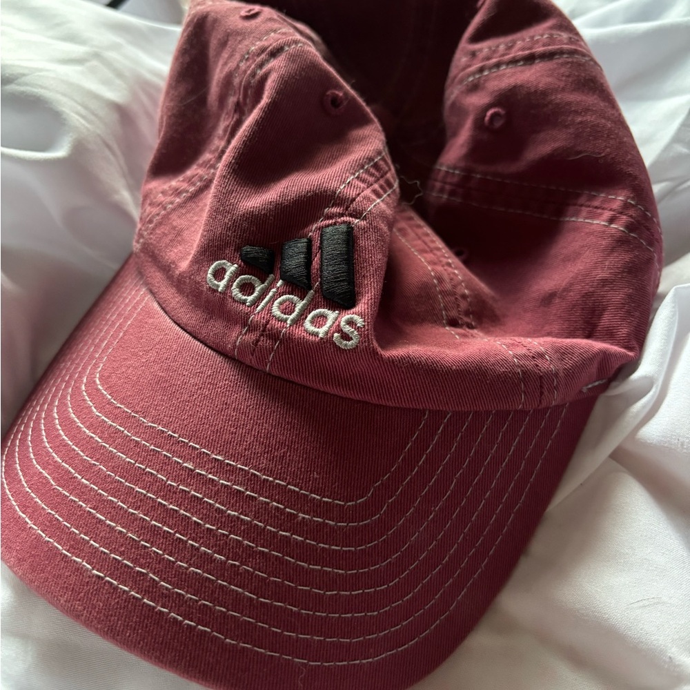 Adidas Burgundy Cap with White Stitching